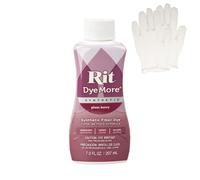 Rit DyeMore - Tintura in fibra sintetica liquida con guanti in plastica, per abbigliamento, decorazioni e artigianato, colore: prugna