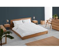 Rita. Conjunto de funda nórdica y funda(s) de almohada de percal color azul. Cama de 150 cm. 2 piezas