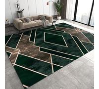 RITADI Tappeto verde marrone con geometria sfumata, retrò astratto invecchiato con linee dorate, tappeto antiscivolo per interni, per bambini, per camera, divano, soggiorno, camera da letto