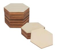 Ritagli Esagonali In Legno Non Rifinito Fette Esagonali In Legno Naturale Spesso 3 Mm Per L'artigianato Fai-da-te Pittura Decorazione Della Parete Della Casa A Nido D'ape(Size:1.18in/3cm 100pcs)