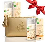 Ritalia® PACK 2 CREME VISO BAVA DI LUMACA 100 ml + BEAUTY CASE DORATO | Crema alla Bava di Lumaca Pura e Acido Ialuronico | Crema Antirughe Viso, Idratazione Profonda e Luminosità Naturale