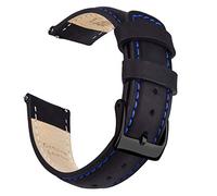 Ritche Cinturino in pelle a sgancio rapido 18 mm 19 mm 20 mm 21 mm 22 mm 23 mm 24 mm cinturino in pelle, Nero & Blu & Nero, 22mm, classico