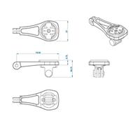 Ritchey Supporto Per Ciclocomputer Da Manubrio Lollipop Garmin/bryton/wahoo/gopro Black