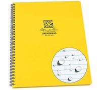Rite in the Rain Quaderno a spirale laterale resistente alle intemperie, 22 x 28 cm, copertina gialla, motivo laterale universale (n. 373-MX)