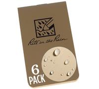 Rite in the Rain Taccuino a portafoglio resistente alle intemperie, 5,1 x 8,6 cm, copertina marrone chiaro, pagine bianche, confezione da 6 (n. OTG971TL)