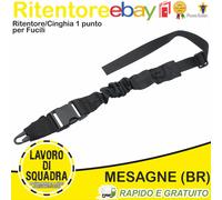 Ritentore Cinghia 1 punto Sicurezza Militaria Militare Bungee Sling NERO - 8fiel