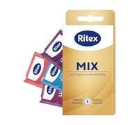 Ritex MIX Preservativi Assortiti per Varietà e Piacere Confezione da 8 | Assortimento di preservativi trasparenti, colorati e stimolanti in lattice di gomma naturale