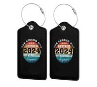 Ritirato nel 2025Il mio problema più etichetta per bagaglio in pelle con anello in acciaio inossidabile e copertura per la privacy per valigia da viaggio1