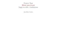 Ritmi americani. Saggi su stile e traduzione