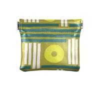 Ritmo geometrico senza cuciture giallo verde donna in pelle portamonete conveniente borsa per il trucco borsa cambio borsa per uomo donna viaggio, ritmo geometrico senza soluzione di continuità giallo