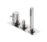 Ritmonio Diametro35 S rubinetto vasca 3 fori per montaggio su bordo vasca, PR52EF101IX, Diametro35 S acciaio inox spazzolato [Rubinetteria Bagno > Rubinetteria Vasca]