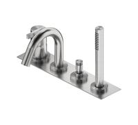 Ritmonio DOT316 Round rubinetto vasca a 4 fori in acciaio inox, per montaggio su bordo vasca, PR50EG101INOX, DOT316 Round acciaio inox spazzolato [Rubinetteria Bagno > Rubinetteria Vasca]