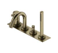 Ritmonio DOT316 Round rubinetto vasca a 4 fori in acciaio inox, per montaggio su bordo vasca, PR50EG101ICX, DOT316 Round champagne spazzolato [Rubinetteria Bagno > Rubinetteria Vasca]