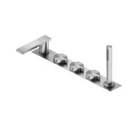Ritmonio DOT316 rubinetto vasca 5 fori in acciaio inox, per montaggio su bordo vasca, PR50EJ101INOX, DOT316 acciaio inox spazzolato [Rubinetteria Bagno > Rubinetteria Vasca]
