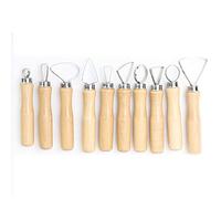 RiToEasysports 10 Pezzi da 10 Pezzi Set di Strumenti in Ceramica con estremità in Acciaio Inossidabile Ad Alta Resistenza, Ideale per il Negozio di Suoni, per Vasaio e Scultore, Materiali in Metallo