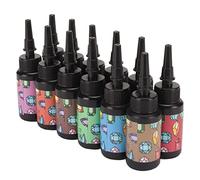 RiToEasysports 12 Pezzi di Resina Epossidica UV a Polimerizzazione Rapida, Colori Vivaci per la Creazione di Gioielli Fai da Te, Colla in Resina Ultravioletta con Design Speciale per Ugelli, Durata