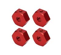 RiToEasysports 4 Pezzi 1/10 RC Mozzi Esagonali Dadi, 14 Mm in Lega di Alluminio Design Leggero con Chiave Ad Angolo Retto e Perni, per AMMRA Big Rock Typhon Senton Granite (rosso)