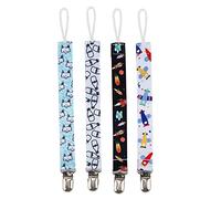 RiToEasysports 4pcs Baby Ciuchier Clips Detentore, Titolare del Ciuccio e Guinzaglio per Ragazzi e Ragazze (5)