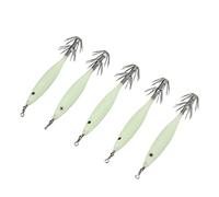 RiToEasysports 5 esche luminose per calamari, 5 pezzi esche che si illuminano in scuro con gancio in acciaio ad alto tenore di carbonio, per pesca in acqua salata d'acqua dolce pesca polpo calamari