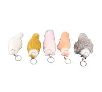 RiToEasysports 5 Pezzi Fluffy Animal Key Chains Relir per Tastiera Dolce per la Decorazione della Borsa per Auto Arte Pelliccia Piacca Leggera/rosa Chiaro/bianco/caffè/Grigio