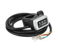RiToEasysports Acceleratore a Pollice, Acceleratore a Pollice in ABS a 6 Fili con Interruttore ON OFF e Indicatore di Batteria, Cavo con Apertura da 22 Mm e 1600 Mm, Controllo della velocità per (36V)