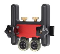 RiToEasysports Alimentatore per Tavolo, Rullo a Doppia Ruota per la Lavorazione del Legno in Lega di Alluminio con Altezza Regolabile e Ruote in PU per Tavoli di Fresatura e Seghe a Nastro