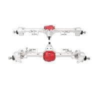 RiToEasysports Assale, in Alluminio Asse Posteriore Anteriore Set Assembly Aggiorna Parte per 1/10 RC SCX10 II Car (argento e rosso)