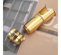 RiToEasysports Bocchino per Sassofono Tenore, Cappuccio in Metallo e Set di Morsetti/supporti per Accessori per Strumenti Musicali, Dal Design Accattivante e Durevole, Colore Dorato