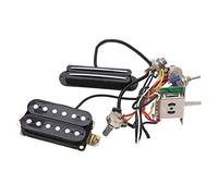 RiToEasysports Cablaggio per Chitarra, Kit Precablato Pickup a Doppia Bobina a Doppia Guida con Potenziometro 1T1V A500k B500k, Design con Schermatura Antirumore per Aggiornamento Chitarra Elettrica