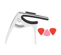 RiToEasysports Capotasto per Chitarra, Clip di Smorzamento per Chitarra Portatile 3 in 1 in Metallo, Accordatura per Accessori per Ukulele Elettrico Acustico (SILVER)