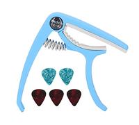 RiToEasysports Capotasto per Chitarra, Rilascia Rapidamente Capotasto per Chitarra Accessori per con 5 Plettri per Chitarre Elettriche Acustiche Banjo Mandolino Ukulele (BLUE)