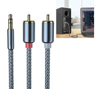 RiToEasysports Cavo Adattatore Interfaccia Jack da 3,5 Mm a 2 Maschi, Cavo Convertitore Audio con Design di Rinforzo a Linea Divisa per Apparecchiature Amplificatore di Potenza per