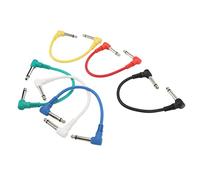 RiToEasysports Cavo per Effetti per Chitarra da 6 Pezzi, Cavi Patch Ad Angolo Retto da 6,35 Mm con Connettori in Metallo Completamente Schermati per Pedali per Chitarra, Amplificatori, Mixer