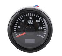RiToEasysports Contagiri per Auto da 52 Mm Contagiri per Auto in Metallo da 0 a 3000 Giri/min DC da 9 a 32 V Contaore Retroilluminato a 7 Colori per Camion Trattore Barca Motore a Benzina (Quadrante