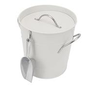 RiToEasysports Contenitore Rotondo per Refrigeratore per Birra in Plastica Resistente con Pala per Ghiaccio per Feste Ed Eventi 7,7x8,1x6,3 Pollici (WHITE)