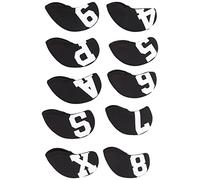 RiToEasysports Copritesta in Ferro da da 10 Pezzi, Copritesta Protettivo in Neoprene per Mazze con Design Numerato per la Protezione del Set di Mazze da (Carattere bianco Dorso)