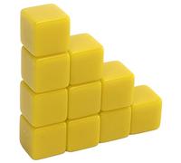 RiToEasysports Dadi Vuoti Nakimo da 16 Mm, Cubi in Acrilico Bianco Scrivibili Fai-da-te per Giochi da Tavolo in Insegnamento della Matematica, con Sacchetto per la Conservazione, 48 (YELLOW)