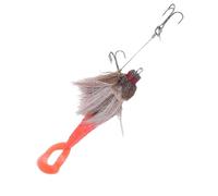 RiToEasysports Esche da Pesca, Esca Morbida da Pesca con Coda di Forchetta Artificiale per la Pesca D'altura in Acqua Salata (BROWN)