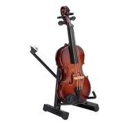 RiToEasysports Exquisito Design Realistico Mini Violino Decorazioni con Stand e, Set di Esposizioni Complete, Artigianato di Bassino Durevole, Decorazioni per la Casa Versatile, Premuroso per gli