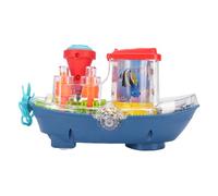 RiToEasysports Giocattolo Ingranaggio Nave con Luci Colorate e Musica per | Scafo in ABS Trasparente, Retromarcia Automatica in Caso di Ostacoli, Ingranaggi Rotanti Che Stimolano la curiosità, Nave