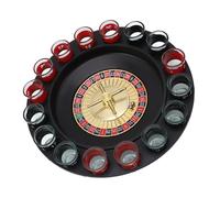 RiToEasysports Gioco della Roulette da Bere con Bicchierini, Set per 2-16 | Ruota in Plastica e Vetro, Decorazione per Feste da casinò, Bar KTV Gioco di Famiglia, Nessun Disordine da Beer Pong