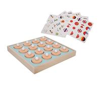 RiToEasysports Gioco di Memoria e Abbinamento per Bambini | Set di Giocattoli Educativi in Legno con 16 Coperchi, 6 Schede Reversibili, Allenamento del Cervello per Età 3+