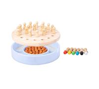 RiToEasysports Gioco di Memoria in Legno, Scacchi a Bastoncini, Gioco da Tavolo per Educazione Precoce e Sviluppo Dell'intelligenza, con Dado per Bambini (2 in 1)
