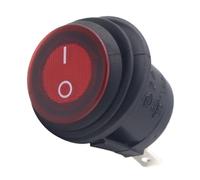 RiToEasysports Interruttore a Bilanciere Rotondo, Interruttore a Levetta Rotondo in Metallo Plastica 12VDC 3 Pin ON Off con Coperchio a Luce Rossa Apertura da 20 Mm per Uso Sul Cruscotto di Auto,