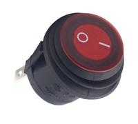 RiToEasysports Interruttore a Bilanciere Rotondo, Interruttore a Levetta Rotondo in Metallo Plastica 12VDC 3 Pin ON Off con Coperchio a Luce Rossa Apertura da 20 Mm per Uso Sul Cruscotto di Auto,