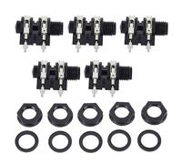 RiToEasysports Jack per Chitarra, Presa Jack Stereo da 6,35 Mm Connettore di Ingresso Audio per Microfono da 6,5 Mm per Chitarra Elettrica Studio di Registrazione Performance Dal Vivo (Presa