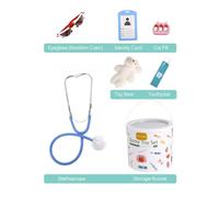 RiToEasysports Kit Dentistico in Legno per Bambini Finge di Giocare a Giocatore Set con Modello di Denti del Termometro in Stetoscopio per Ragazzi Ragazze 3 4 5 6 Anni (Medico di medicina generale)