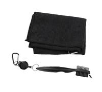 RiToEasysports Kit per la Pulizia dei Bastoni da Golf, Spazzola con 180 Setole per Cm e Pulitore Scanalature, Manico Ergonomico in ABS, Asciugamano in Microfibra a Nido d'Ape 23x16in, 3X (2 in 1)