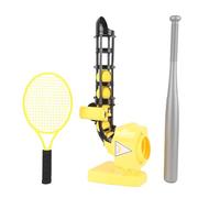 RiToEasysports Macchina del Campo da Baseball Automatico 3 Angoli di Lancio Regolabili, Migliora l'esperienza Sportiva, Un Comodo Set di Giochi con Mazza da Baseball, Racchetta da Tennis per (Yellow)