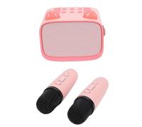 RiToEasysports Macchina per Karaoke, Mini Macchina per Karaoke per Bambini Altoparlante Bluetooth con 2 Microfoni Wireless 5 modalità Audio Elaborazione del Segnale Digitale Supporto per (PINK)